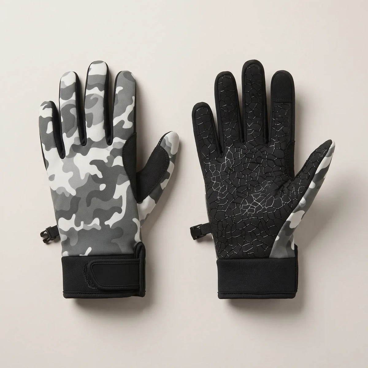BergHeat Nimble cycling gloves in Frost, grey and white pattern