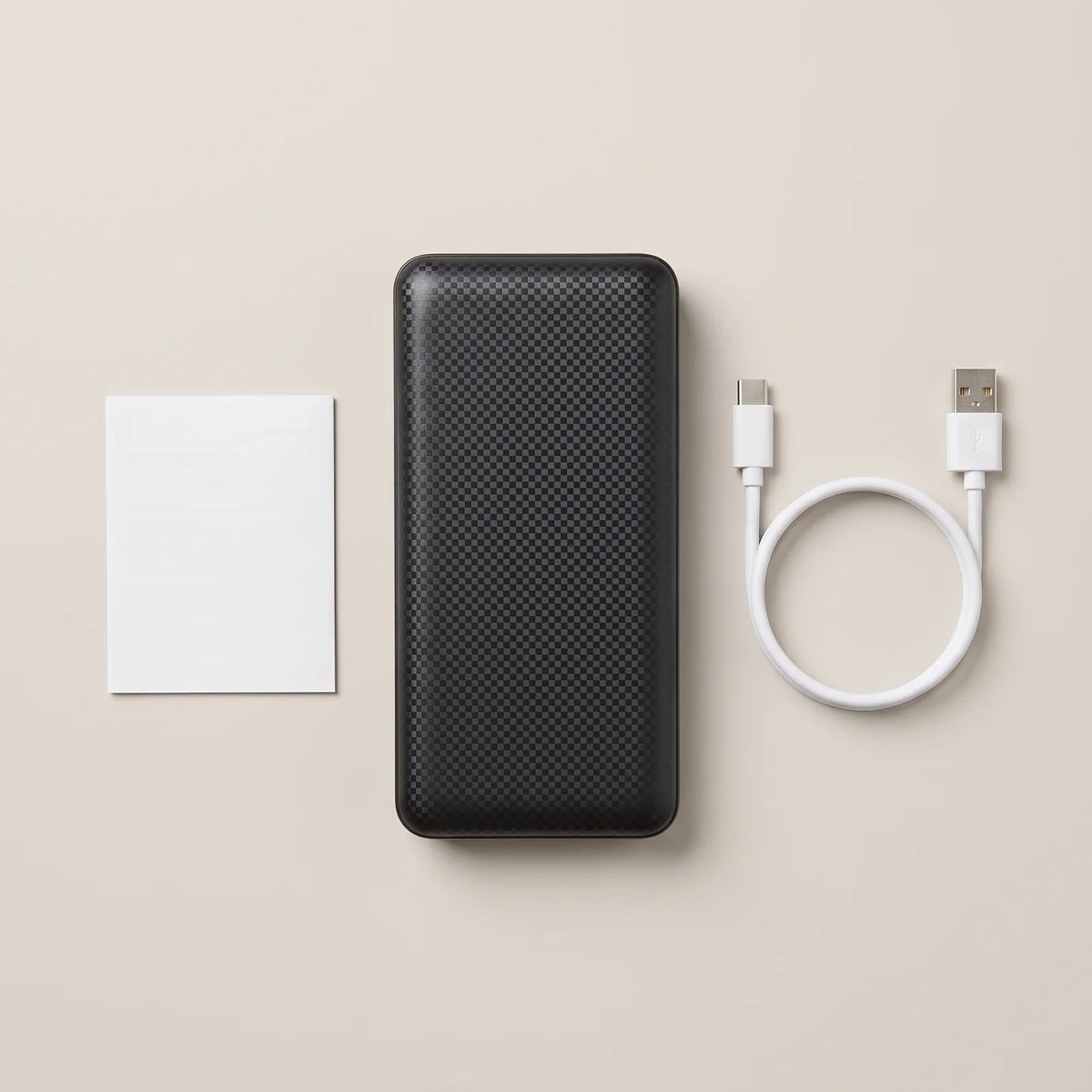 In the box: 20,000 mAh power bank, USB-C charging cable and quick guide